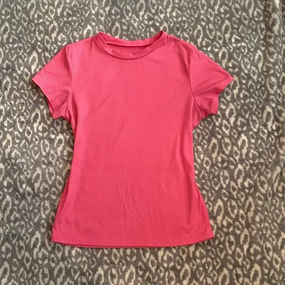 Pink Ribbed Tee - Picture 1 of 2